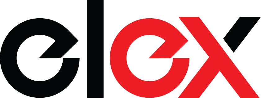 Elex logo red and black
